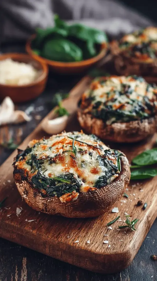 stuffed portobellos with spinach and cheese
