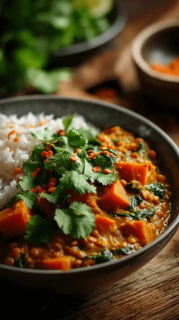 sweet potato and lentil curry