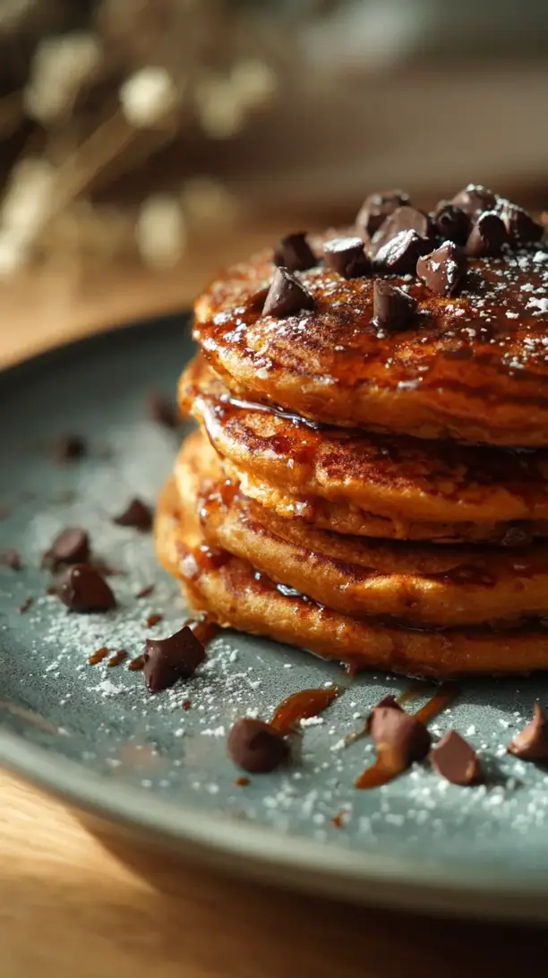sweet potato chocolate chip pancakes
