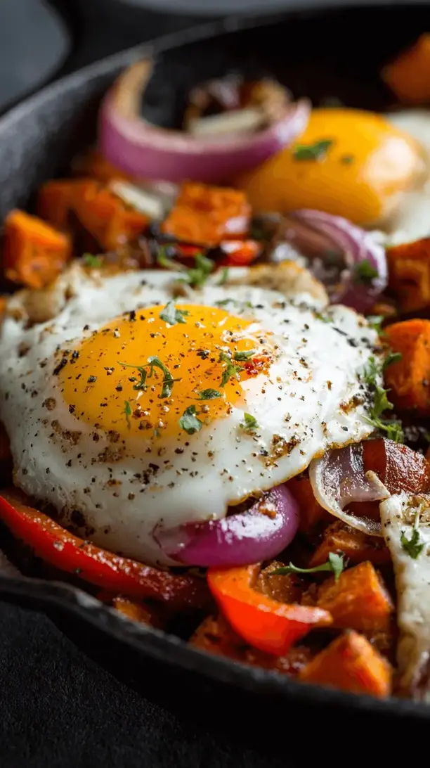 sweet potato hash with fried egg
