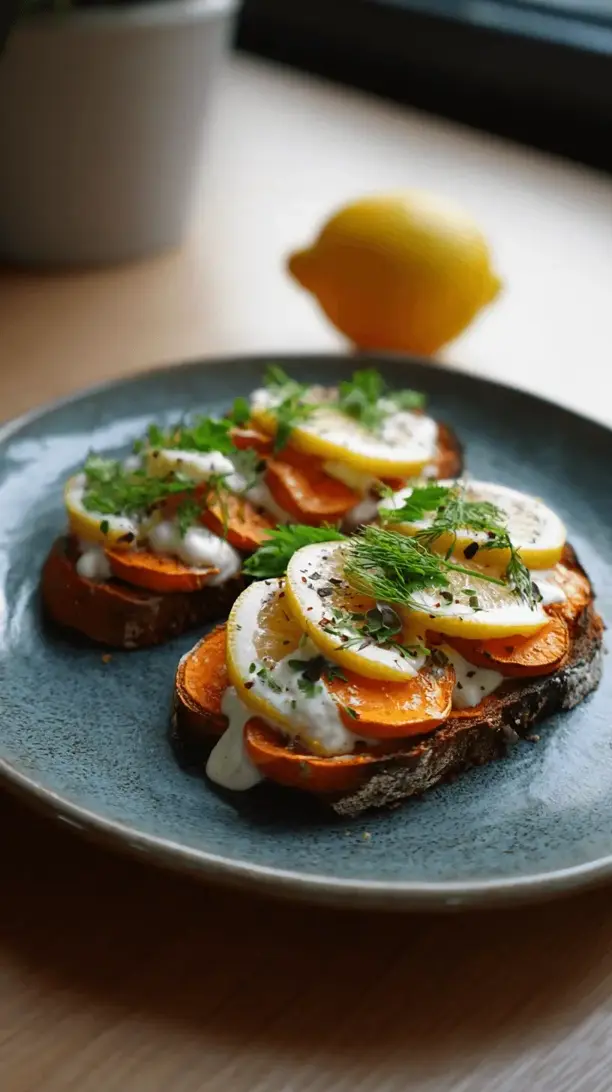sweet potato toast with tahini