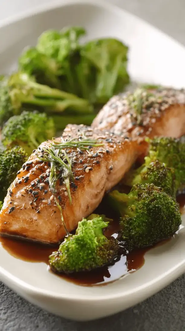 teriyaki salmon with broccoli