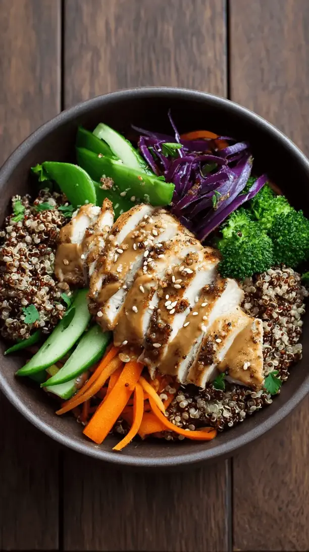 thai chicken and quinoa bowl