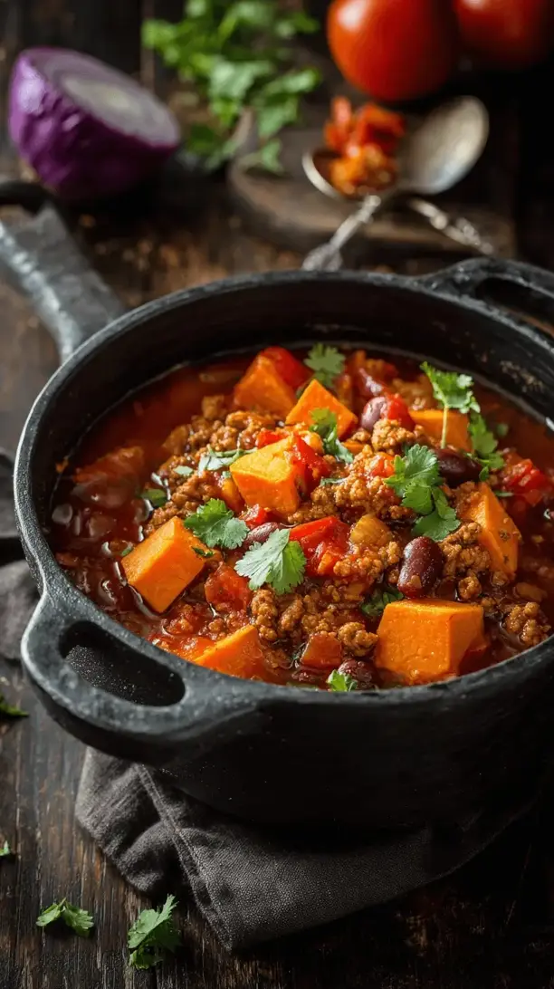 turkey chili with sweet potatoes