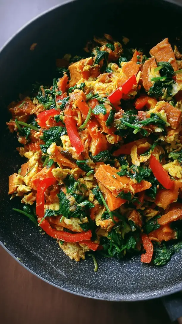 veggie scramble with sweet potato