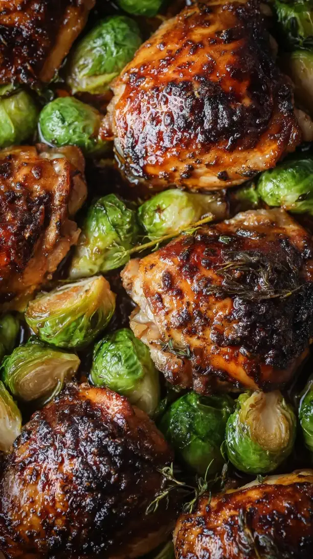 Balsamic Glazed Chicken And Brussels Sprouts
