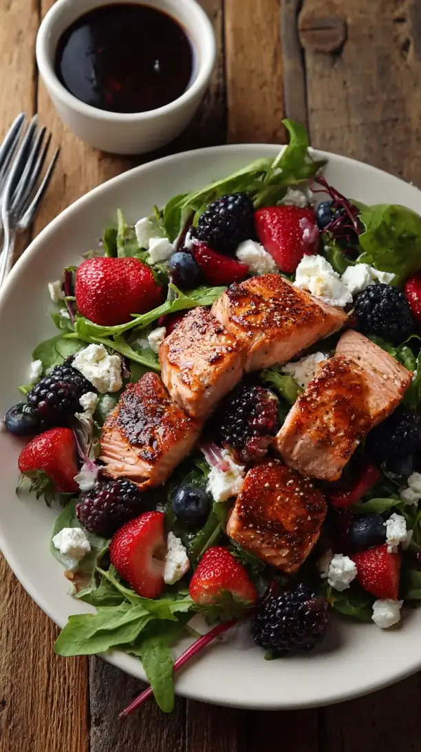 Berry Balsamic Salmon Salad