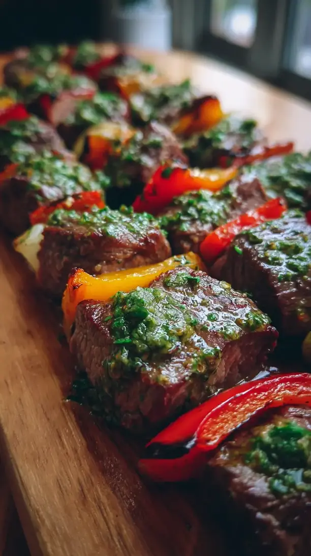 Chimichurri Steak Bites With Peppers