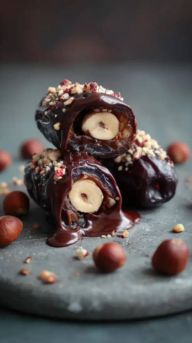 Chocolate Hazelnut Stuffed Dates