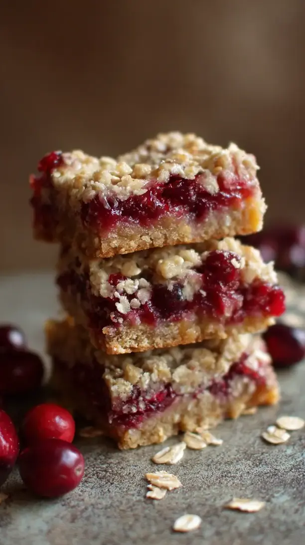 Cranberry Orange Oatmeal Crumble Bars