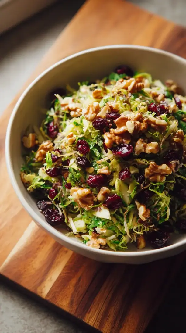 Cranberry Walnut Brussels Sprouts Slaw