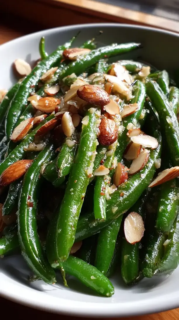 Garlic Butter Green Beans With Almonds