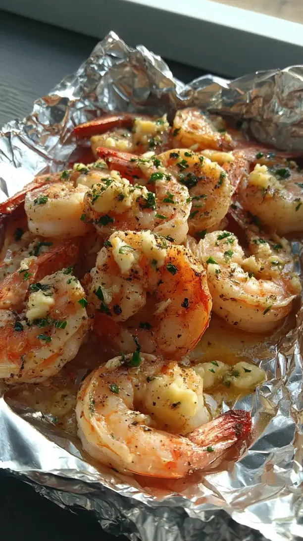 Garlic Butter Shrimp Foil Packets