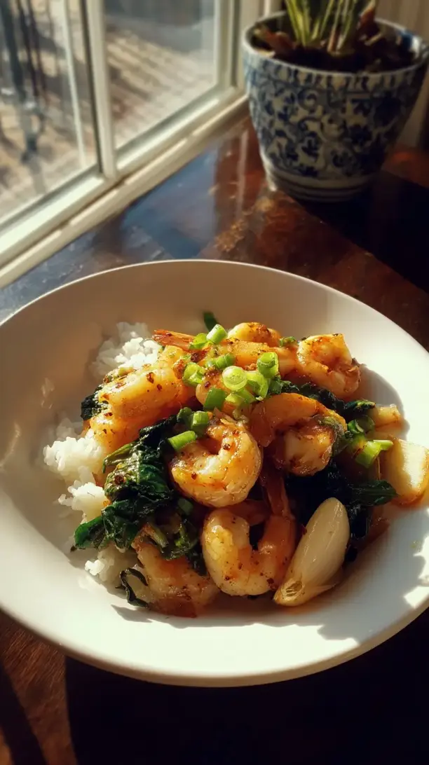 Garlic Ginger Shrimp Stir Fry