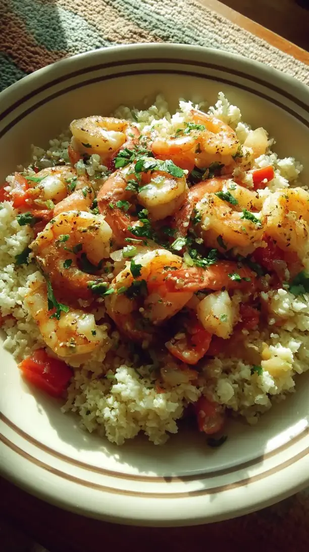 Garlic Shrimp And Cauliflower Rice