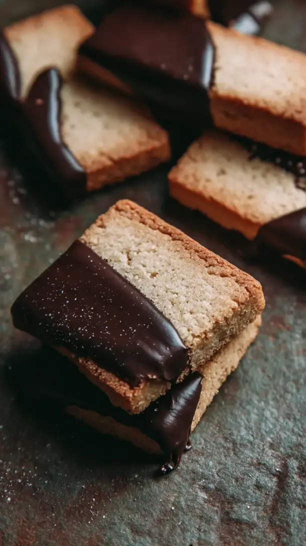 Healthy Chocolate Dipped Shortbread