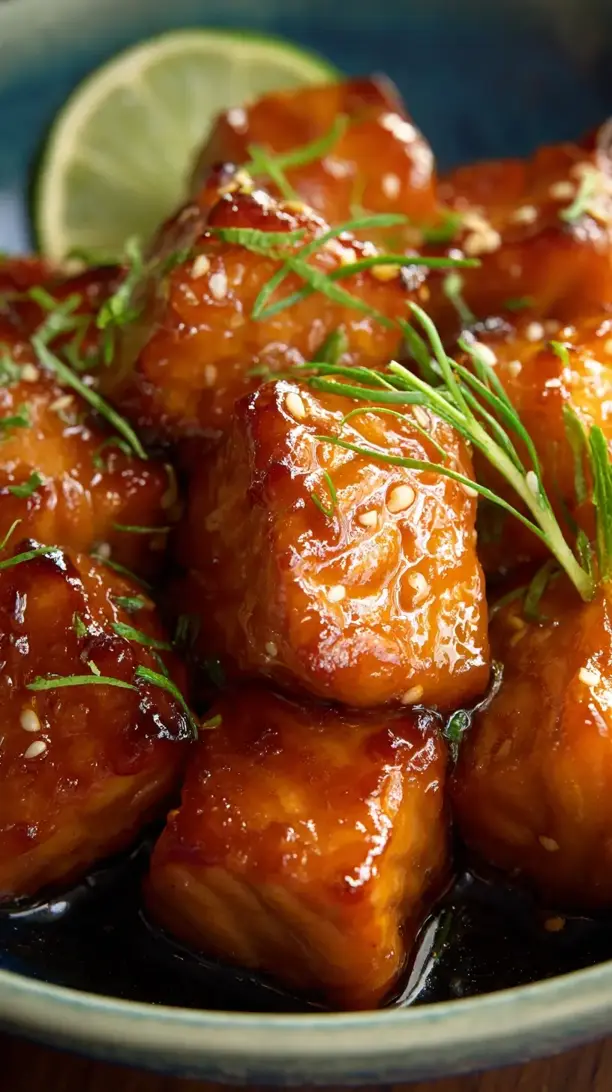 Honey Lime Glazed Salmon Bites