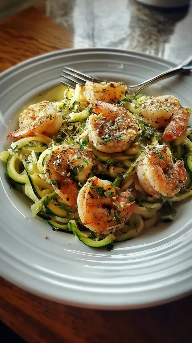 Lemon Garlic Shrimp Zoodles