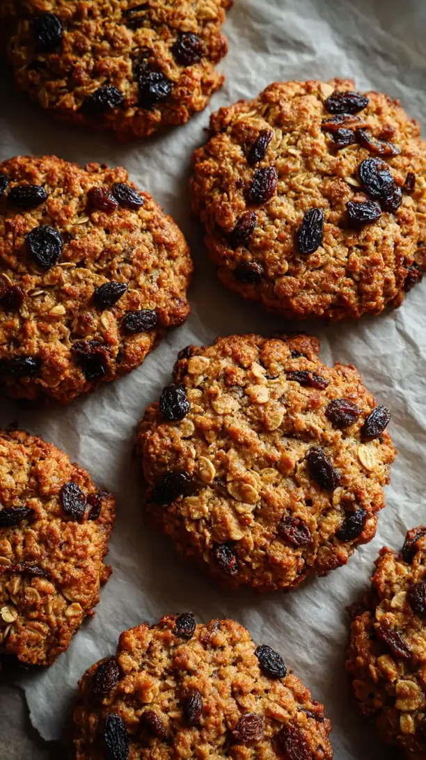 Low Sugar Oatmeal Raisin Cookies