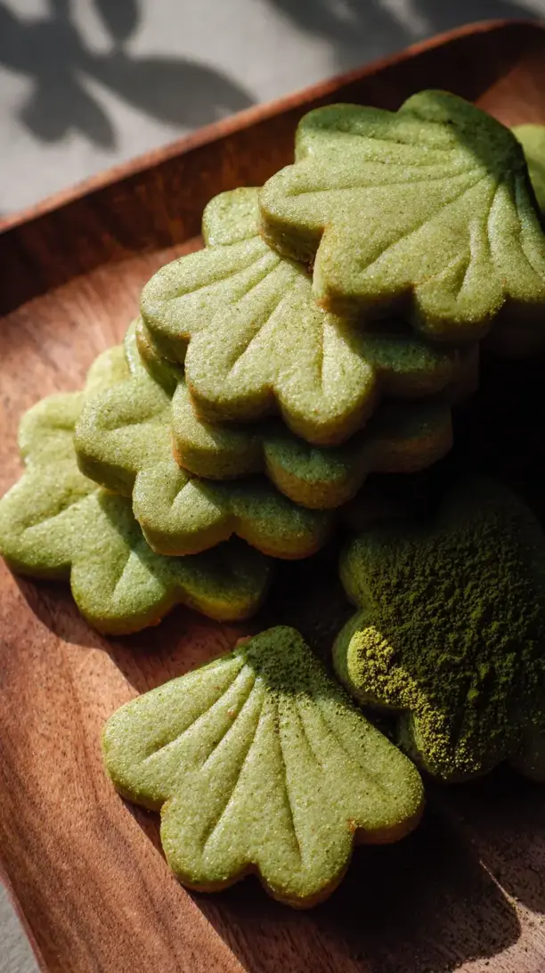 Matcha Shortbread Cookies