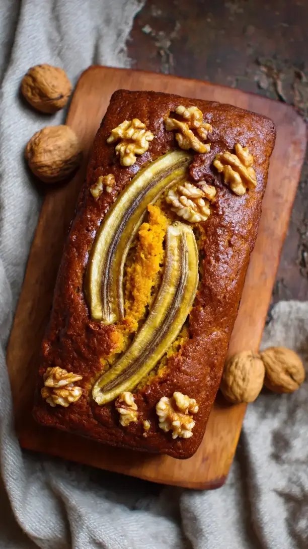 Pumpkin Banana Bread With Walnuts