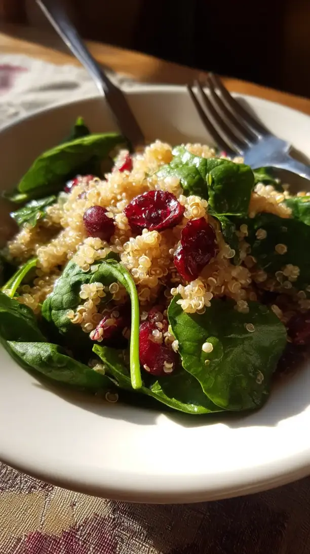 Quinoa Cranberry Spinach Salad