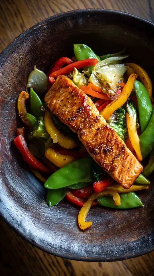 Salmon Veggie Stir Fry