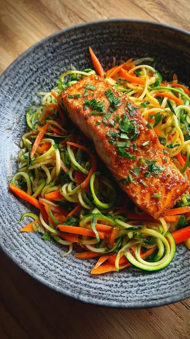 Salmon With Spiralized Vegetables