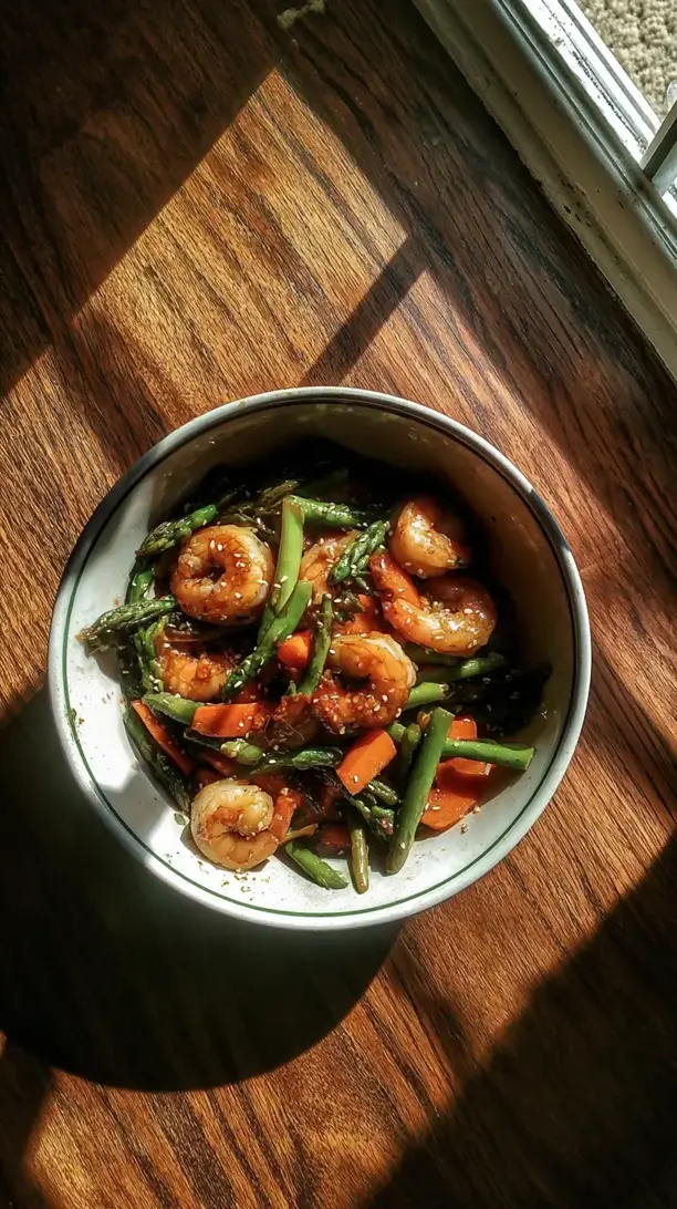 Sesame Ginger Shrimp Stir Fry