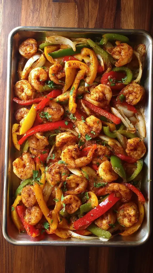 Sheet Pan Fajita Shrimp