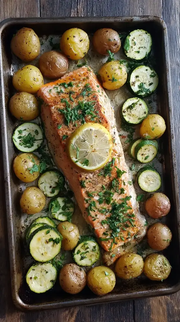 Sheet Pan Salmon And Vegetables
