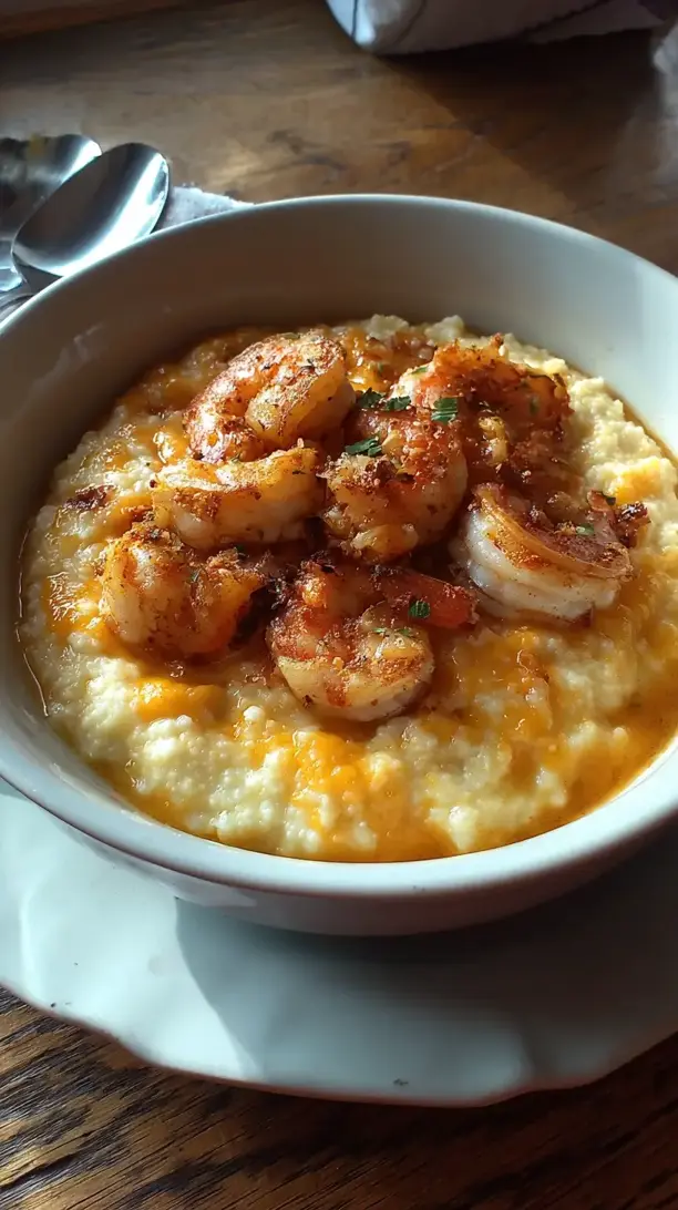 Shrimp And Cauliflower Grits