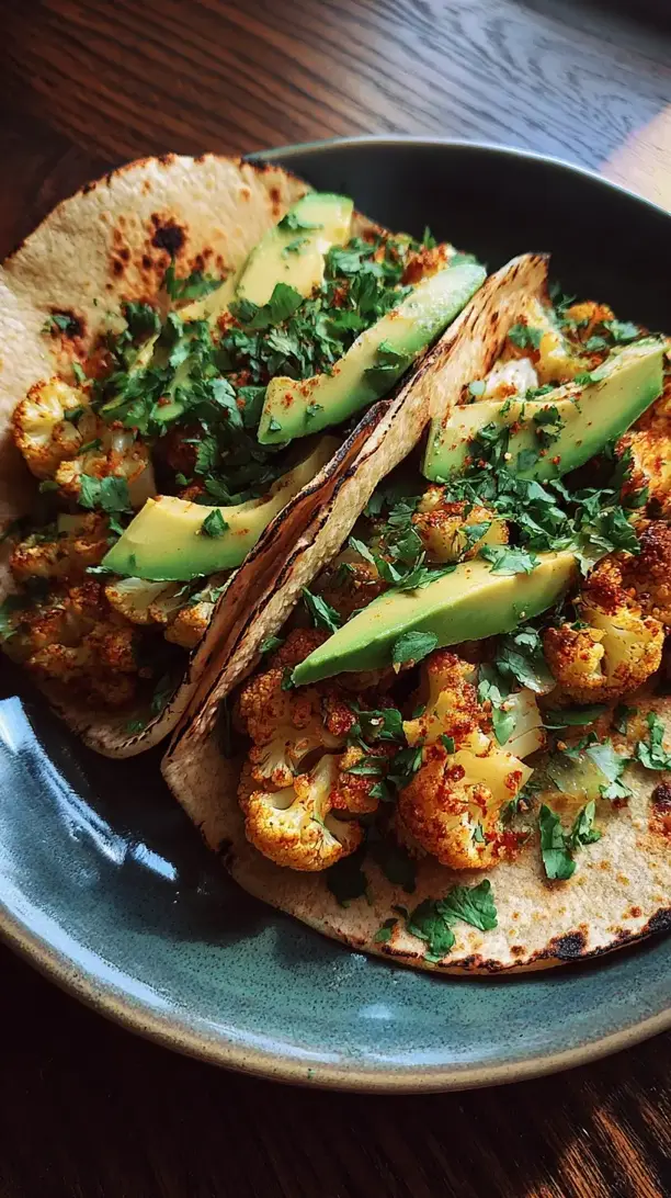Spicy Roasted Cauliflower Tacos