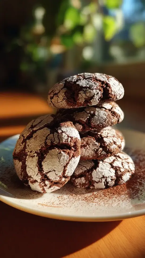 Vegan Chocolate Crinkle Cookies