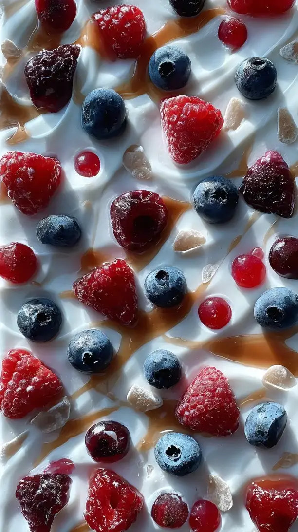 Yogurt Covered Frozen Berry Bark